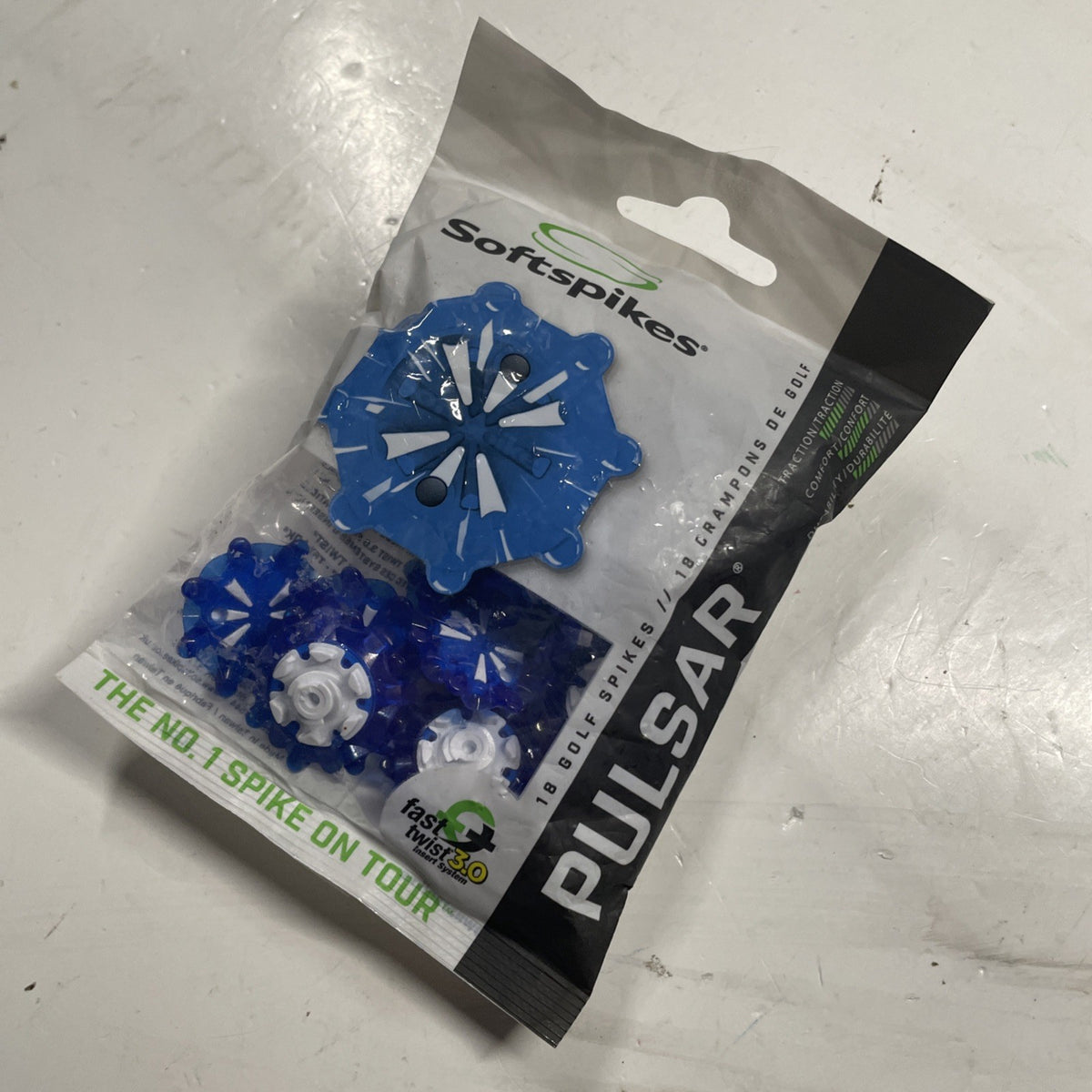 18 Softspikes PULSAR Fast Twist 3.0 Tour Lock Golf Cleats Spikes - Blue