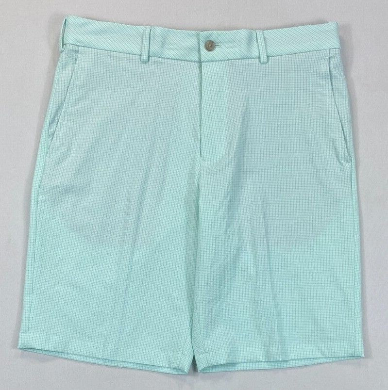 Men's Golf Shorts Flat Front Seersucker Breathable Stretch Waistband