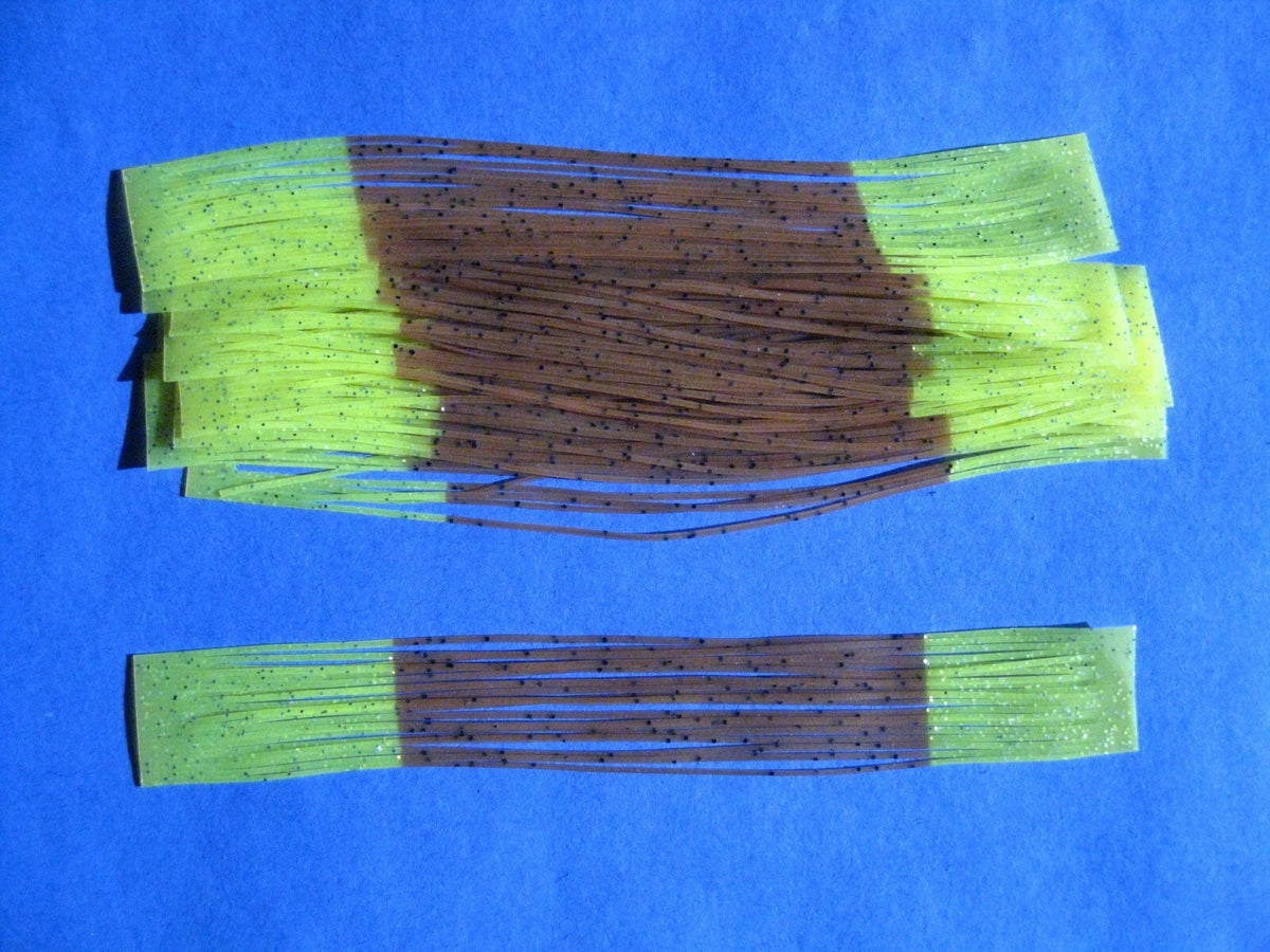 Silicone Fish Lure Skirt Set for Spinnerbaits and Buzzbaits - Pumpkin & Chartreuse, 6 Inch, 20 Strands