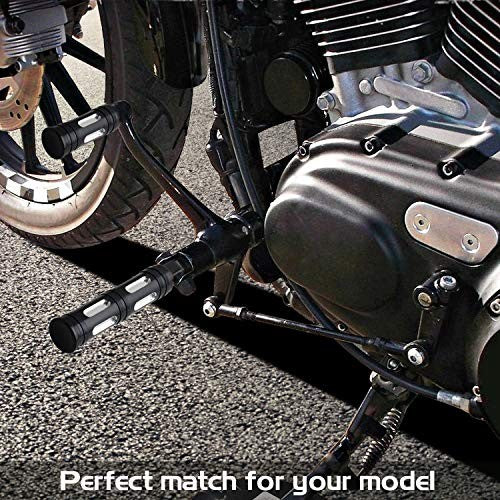 Harley Motorcycle Passenger Footrest Control Pegs Black Chrome