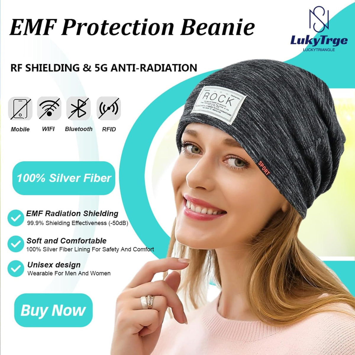 EMF Protection Beanie Cap - Unisex Radiation Shield Hat for WIFI, 5G, Bluetooth