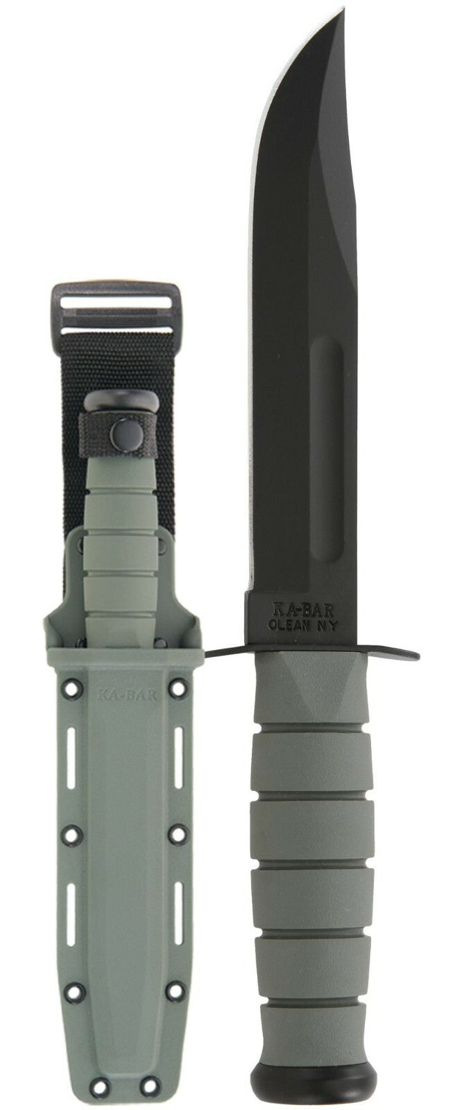 KA-BAR Foliage Green Fixed Blade Combat Knife with Sheath 7 Inch Blade