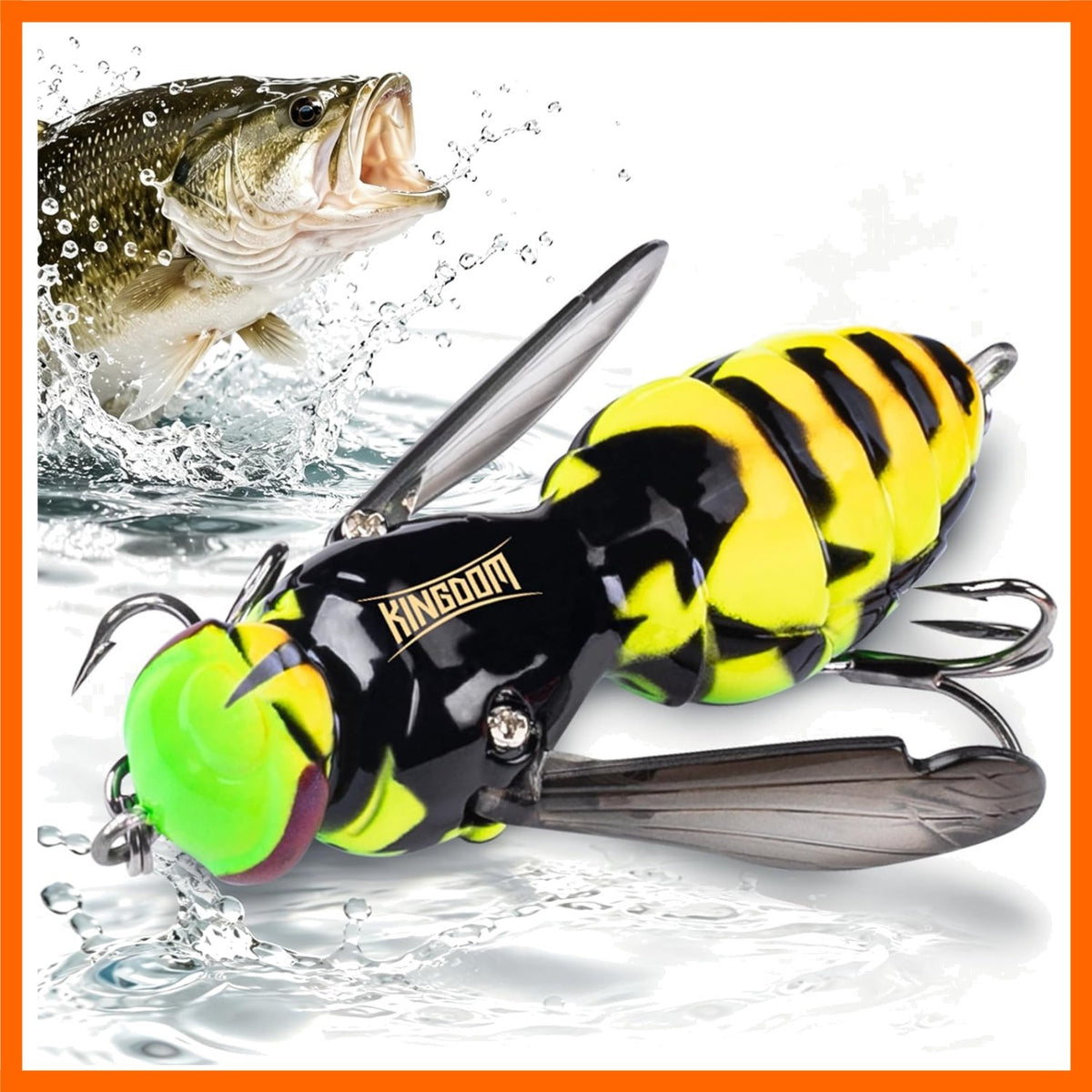 Floating Wasp Design Fishing Lure for Bass Saltwater Freshwater Casting