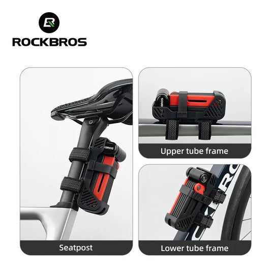 Heavy Duty Bike Lock with Mounting Bracket - Portable Folding Lock 120CM
