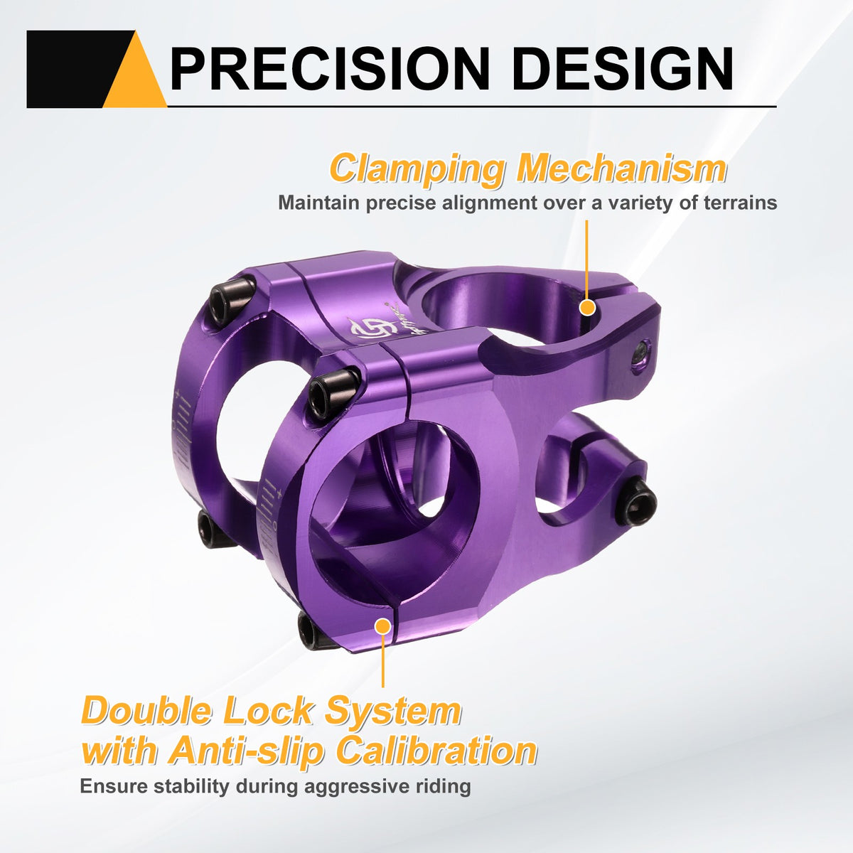 Aluminum Bicycle Stem 31.8mm Handlebar for BMX MTB - Purple