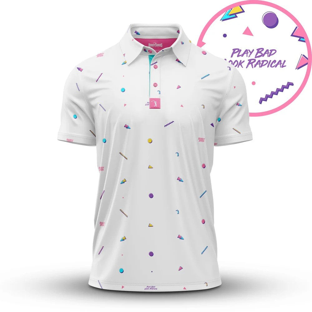 Golf Polo Shirt for Men XL - Breathable, UPF 50, Retro Style