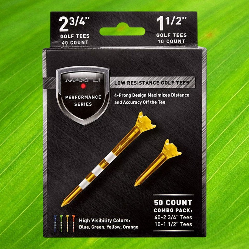 Performance Golf Tees 200 Pack - Low Resistance 2 3/4" & 1 1/2" Combo