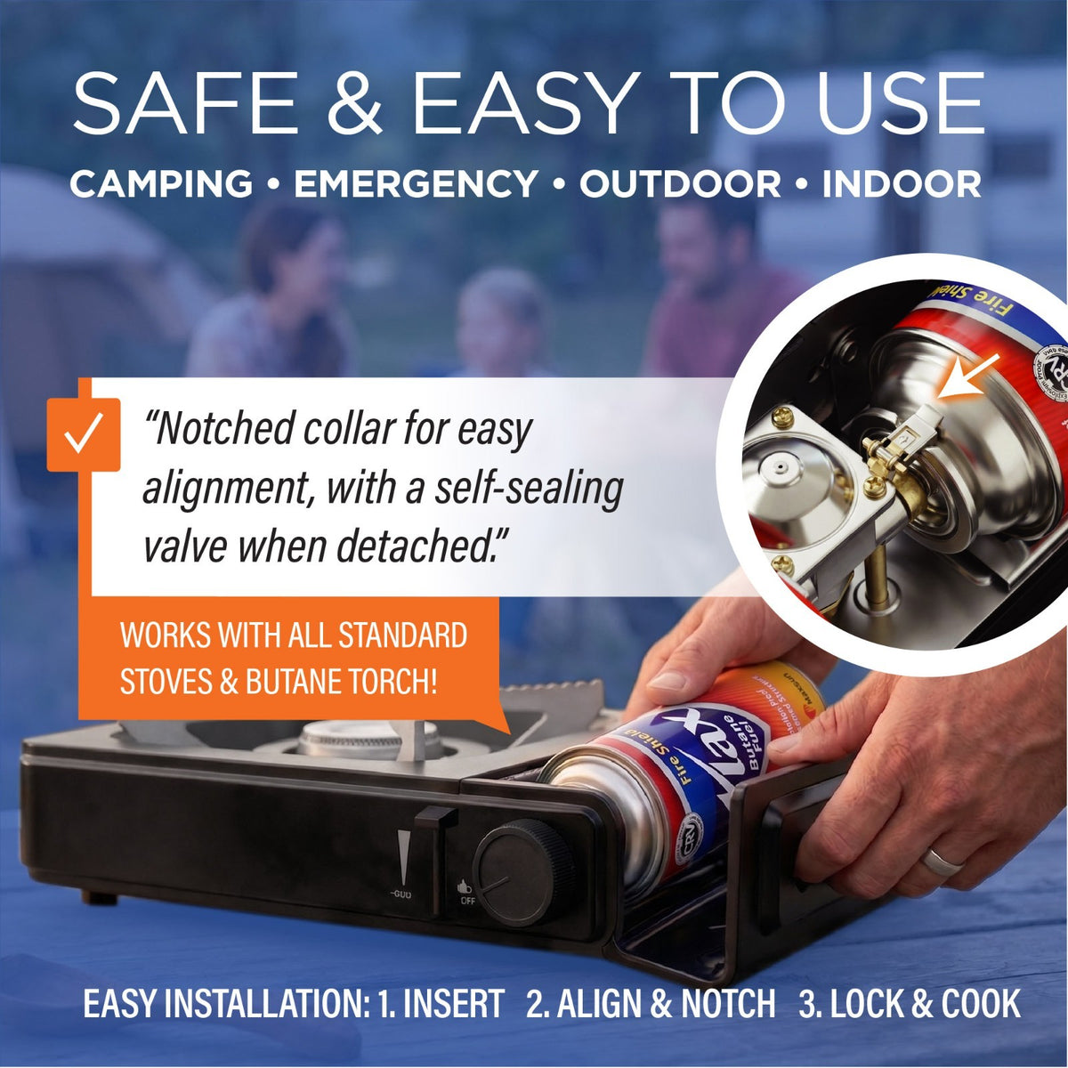 8oz Butane Fuel Canisters Pack of 4 - Made in Korea, Safety Certified