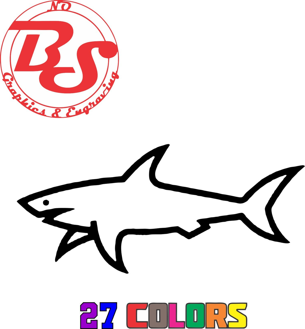 6-Inch Ocean Fish Vinyl Decal - Shark Great White Hammerhead Ocean Salt Water Fish