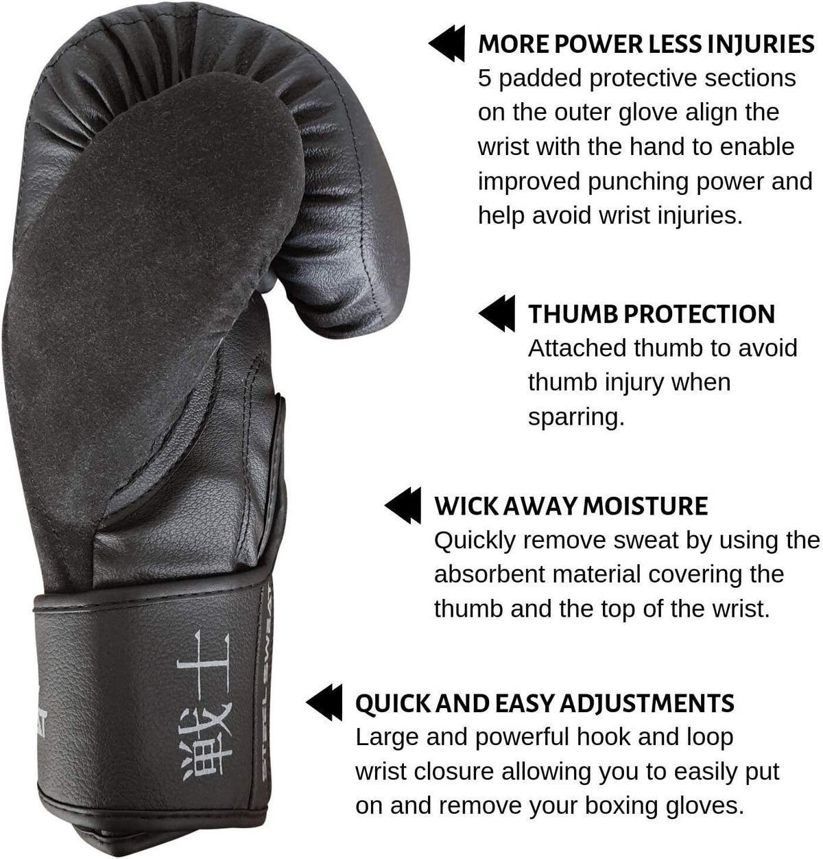 Steel Sweat Boxing Gloves 14 OZ Training Gloves for Punching Sparring Kickboxing