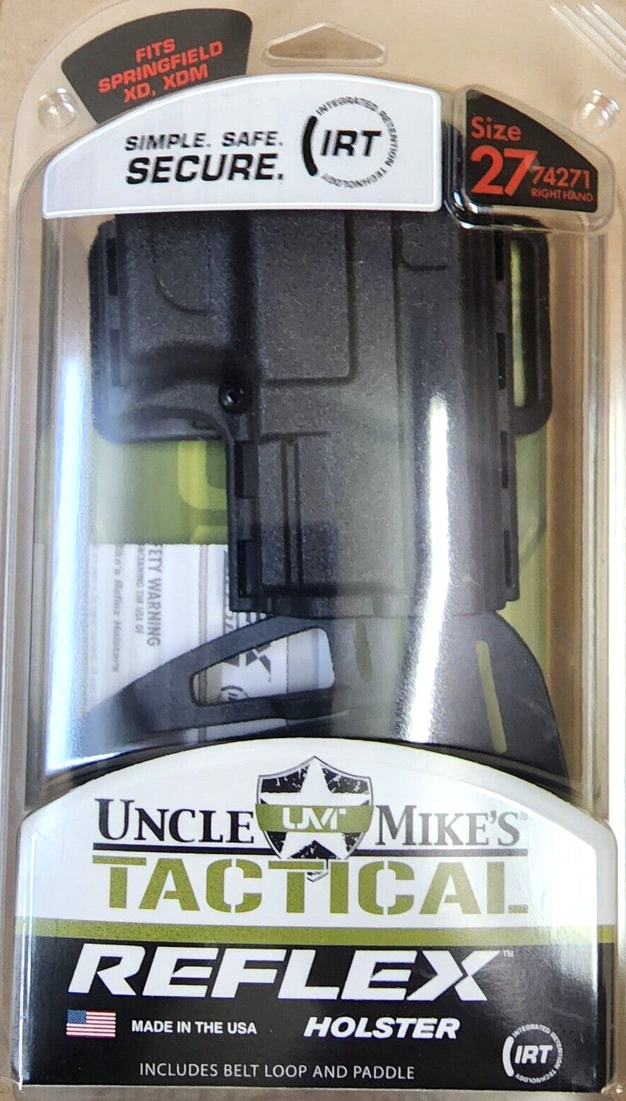 Uncle Mike's Concealed Carry Holster for Springfield XD & XDM Compact - Right Hand, Black, OWB