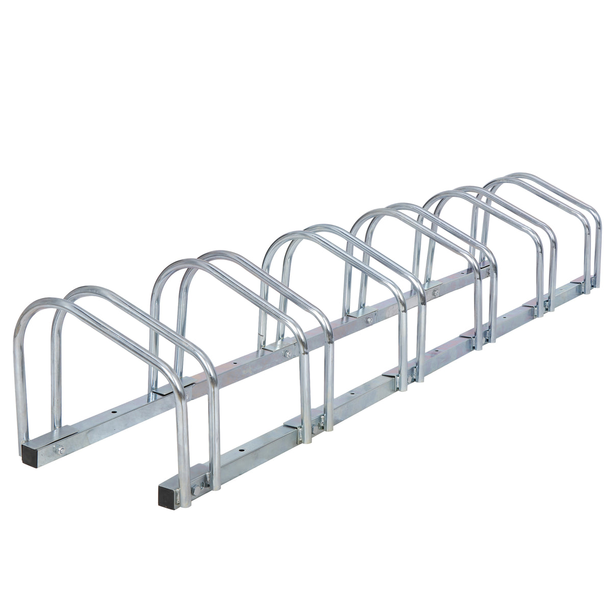 Adjustable Bicycle Floor Parking Rack Stand for Indoor Outdoor Storage - Holds 6 Bikes