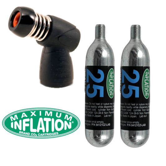 CO2 Inflator Kit with 25g Threaded Cartridges for Bicycle Tire Filling