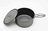 Titanium Camping Pot with Folding Handle - Lightweight Backpacking Cookware
