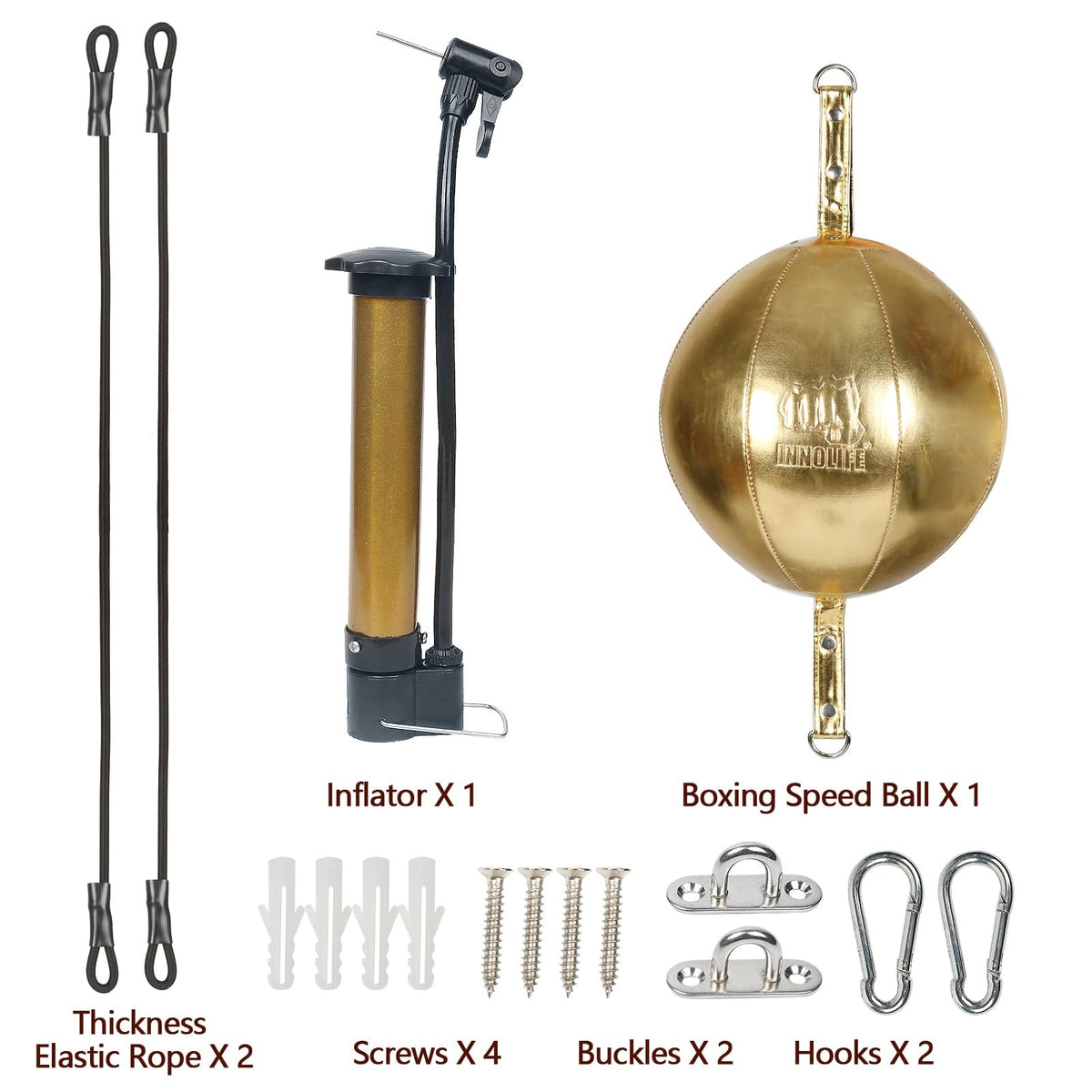 Double End Punching Bag Kit with Speed Ball & Accessories - Boxing Training Equipment
