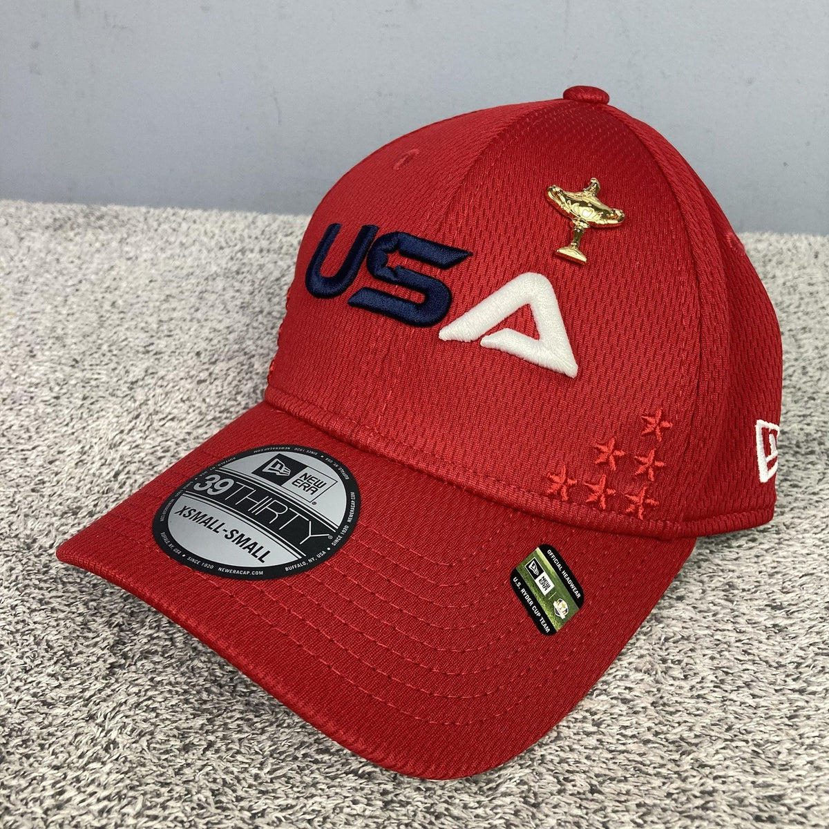 Golf Hat Fitted 2025 Ryder Cup Bethpage USA Support Cap XS/S Red