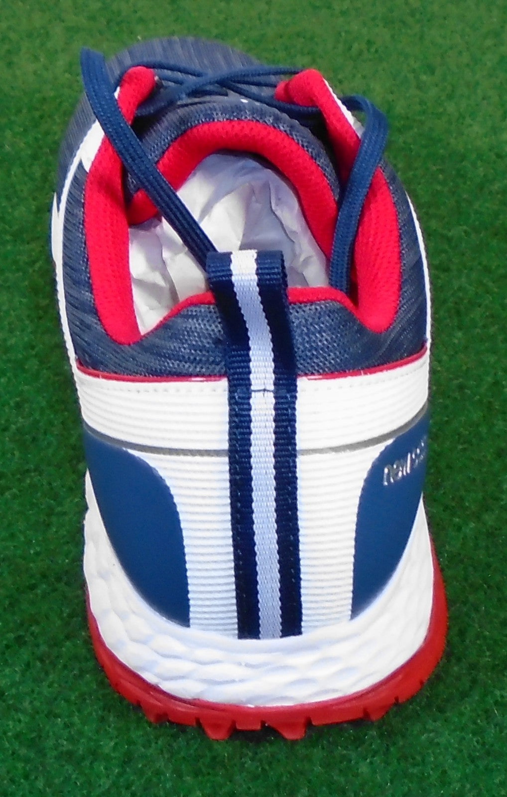 Men's Waterproof Golf Shoes - Fresh Foam Contend, Spikeless, Navy/Red