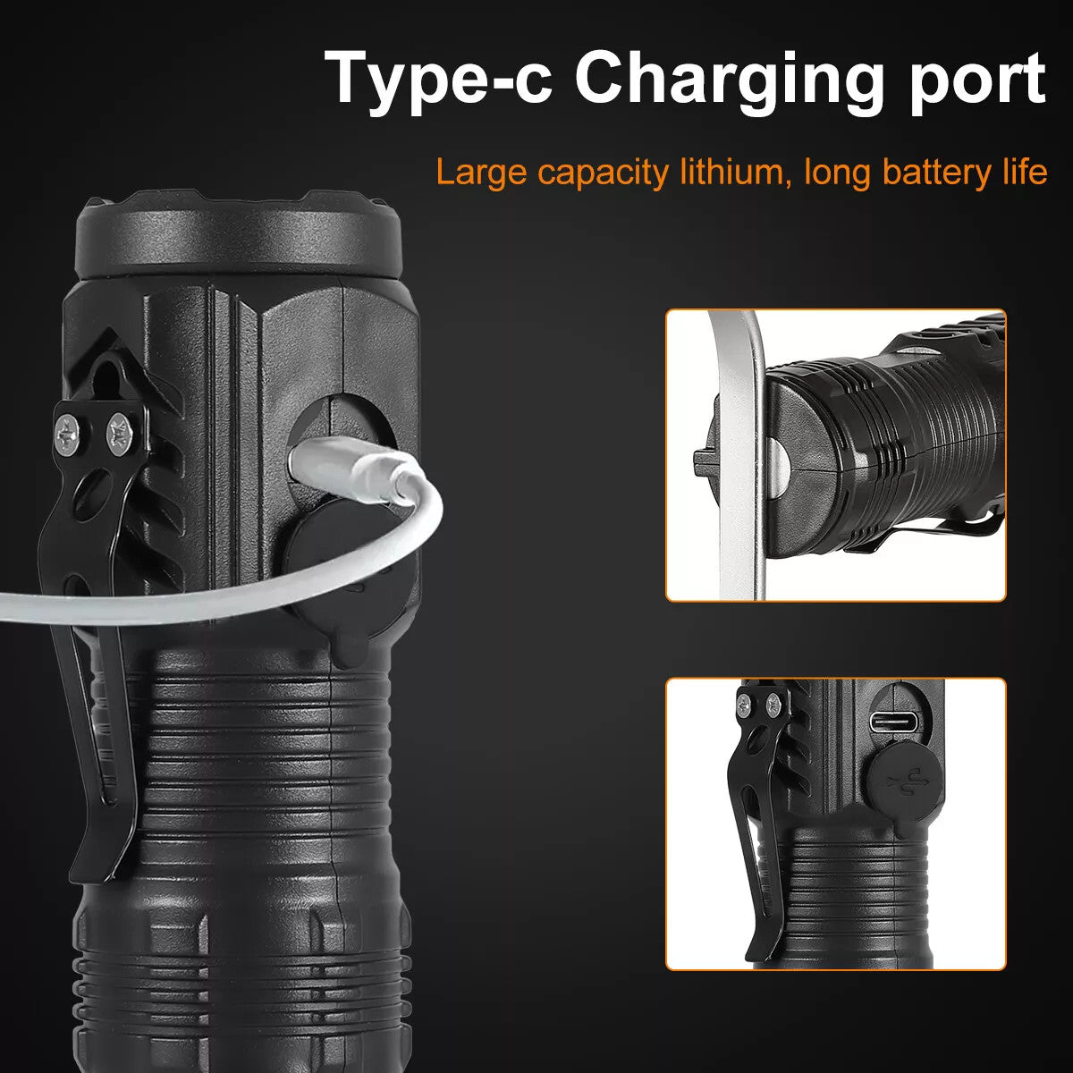 Mini USB Rechargeable LED Tactical Flashlight 5 Modes - Pack of 1 or 2