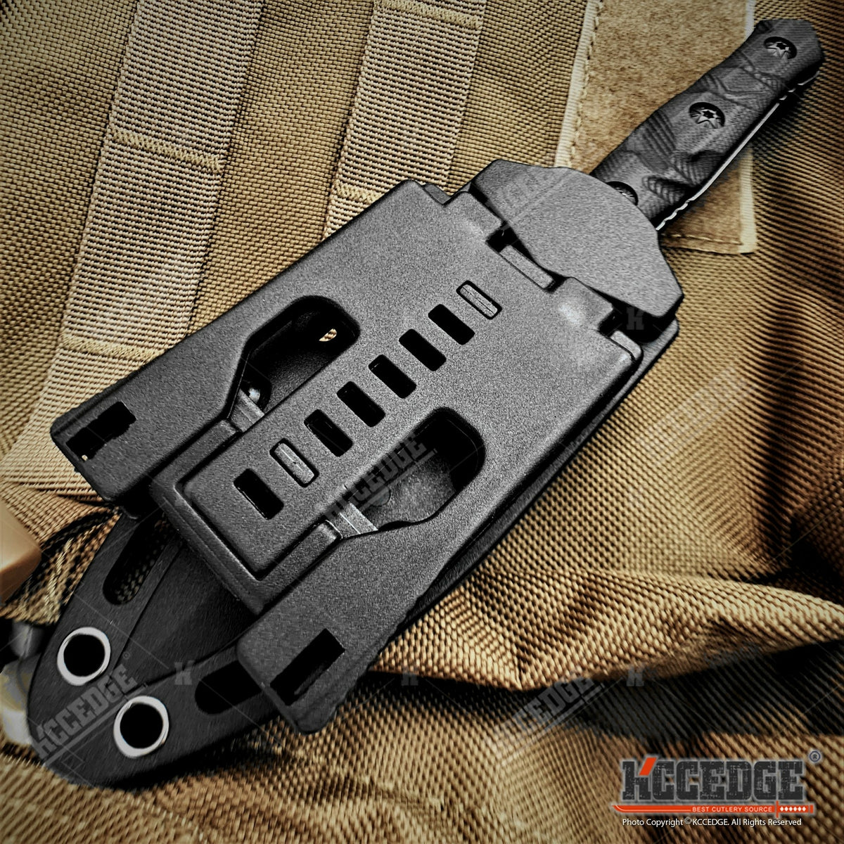 8-Inch Tactical Fixed Blade Knife with G10 Handle and Molle Kydex Sheath
