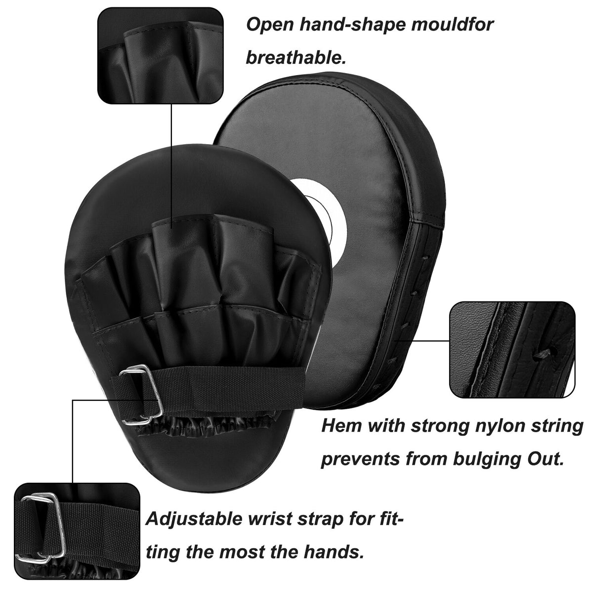 Sparring Boxing & Taekwondo Focus Pads Hand Targets - Impact-Resistant Leather