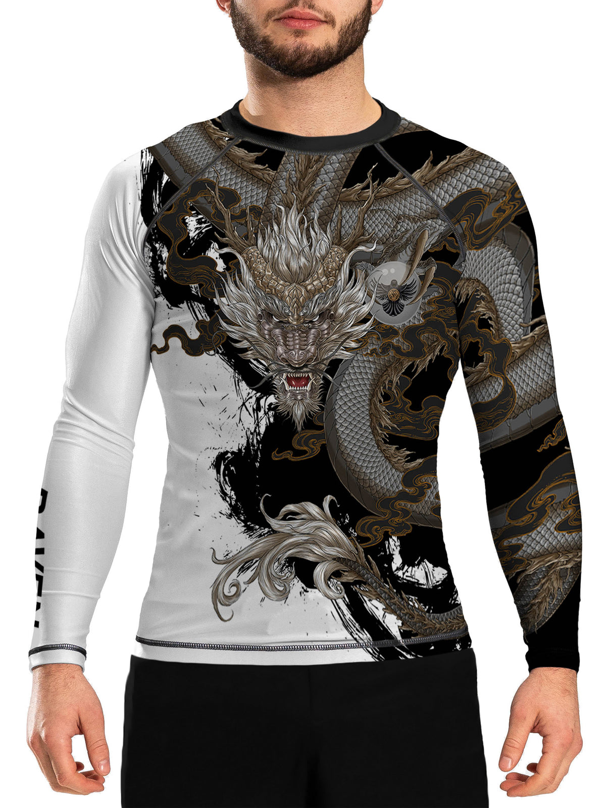 Men's MMA Rash Guard Long Sleeve Compression Shirt for BJJ & Training