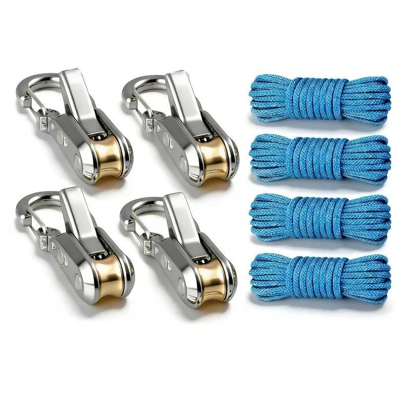 Retractable Rope Tie Down Hooks with Cam Buckle for Cargo & Camping