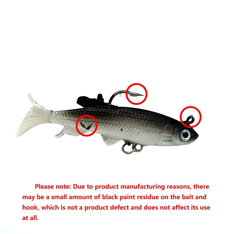 Pre-Rigged Soft Plastic Swimbaits for Freshwater & Saltwater Fishing - Multiple Sizes