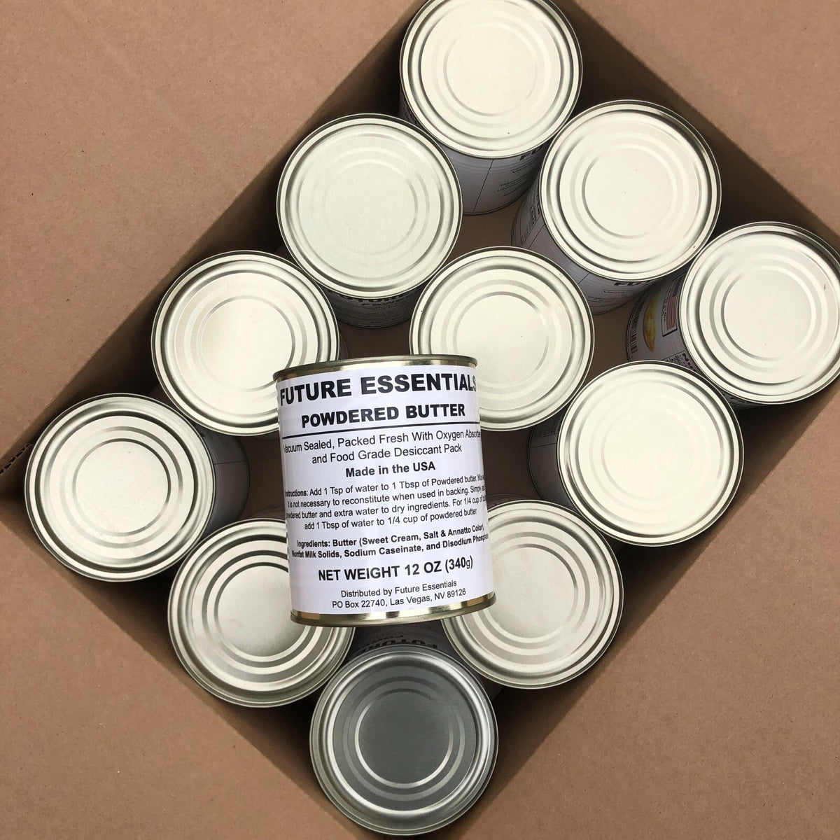 Powdered Butter Can - Long Shelf Life, US-Made, 12 oz for Cooking & Baking