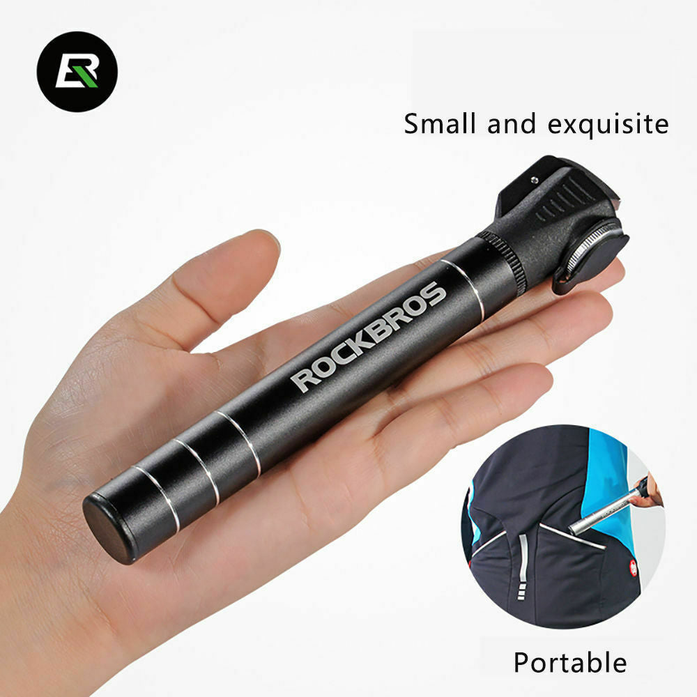 Mini Portable Bike Pump with Aluminium Alloy Handle & Reversible Valves