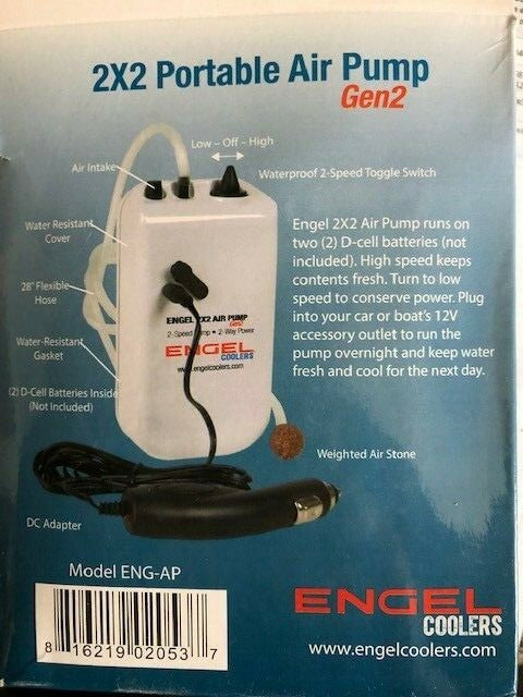Portable Live Bait Aerator Pump Kit with 12V Adapter for Fishing