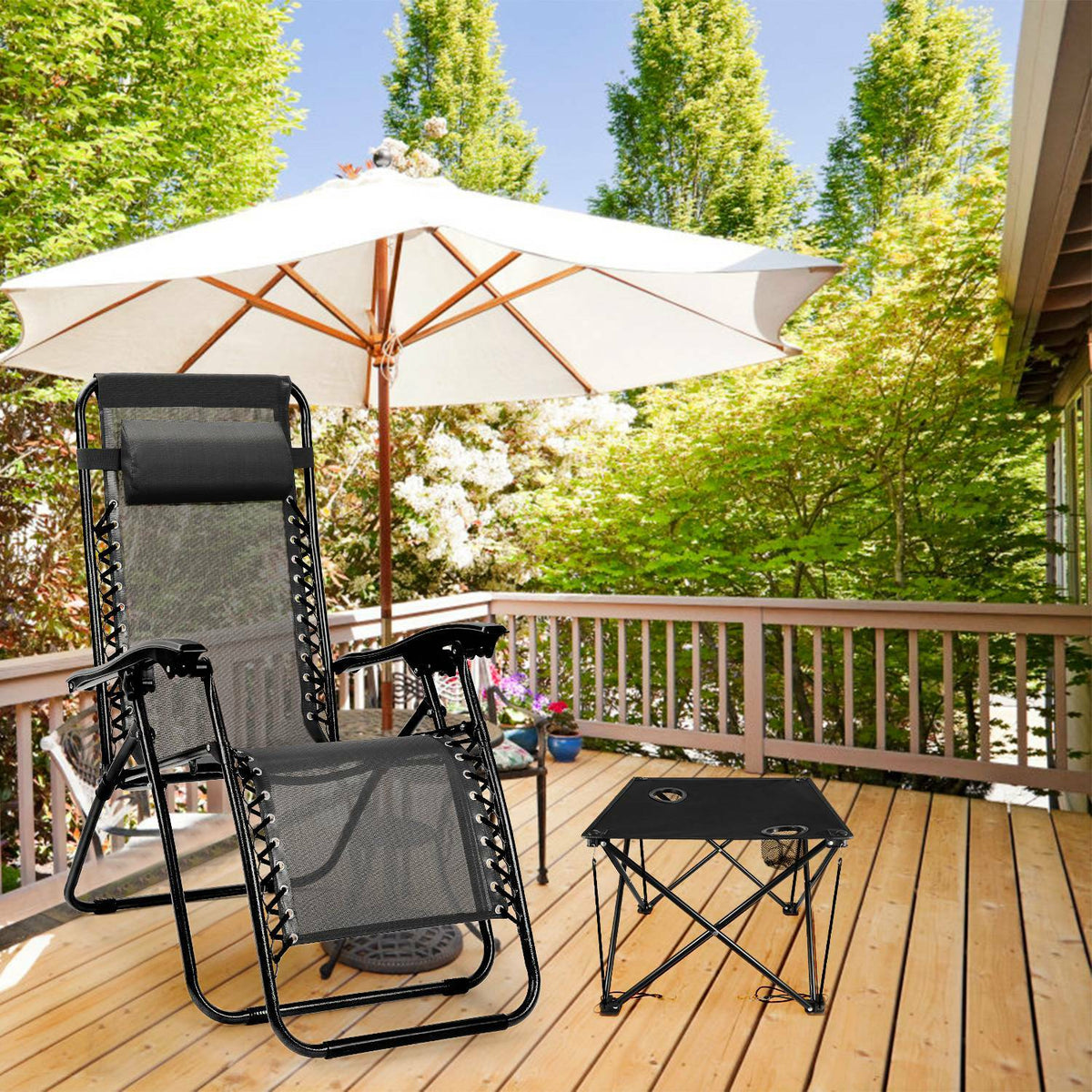 Portable Folding Camping Table with Cup Holders - Lightweigh Outdoor Picnic