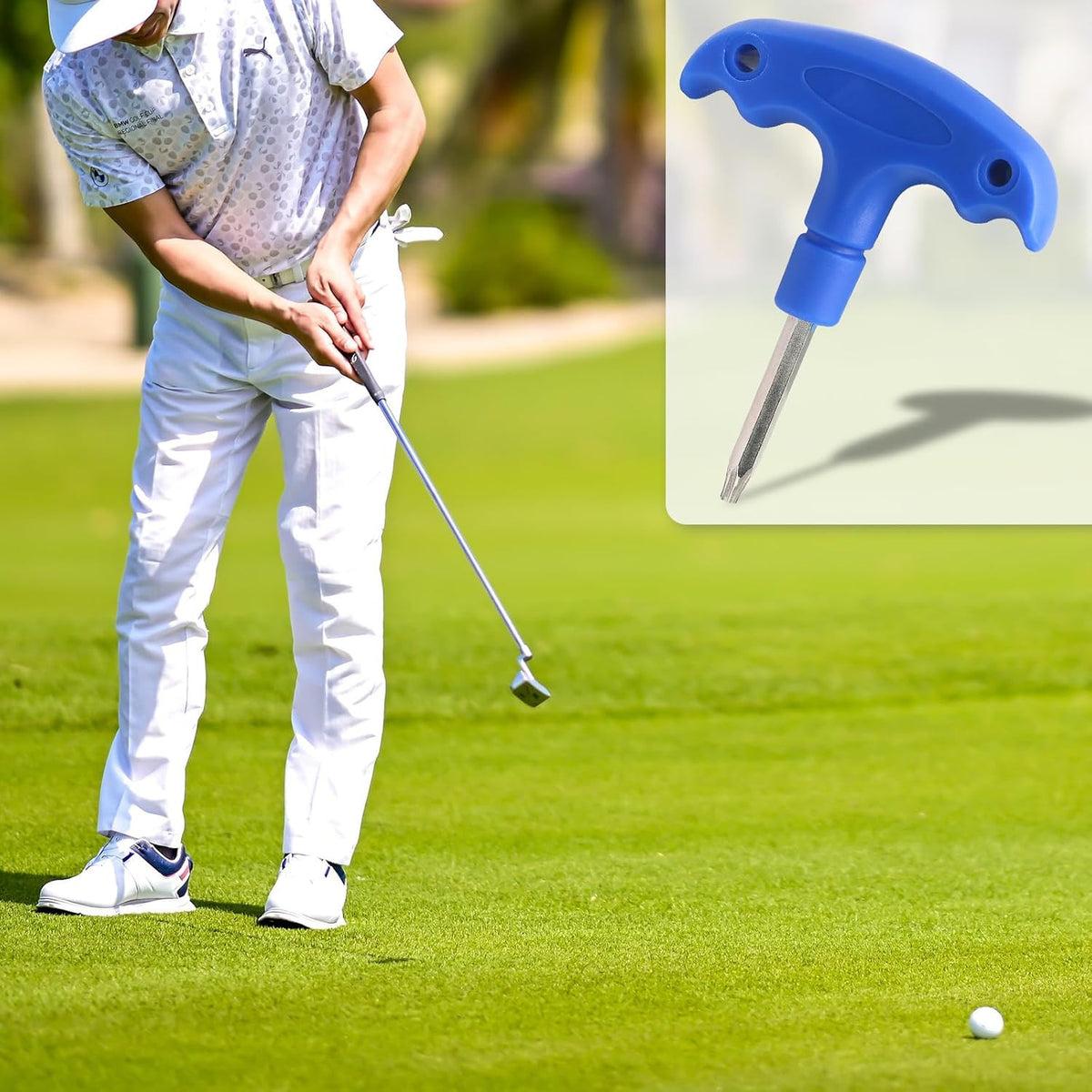 Golf Head Adjustment Wrench Tool for Driver Shafts - Alloy Steel, Blue