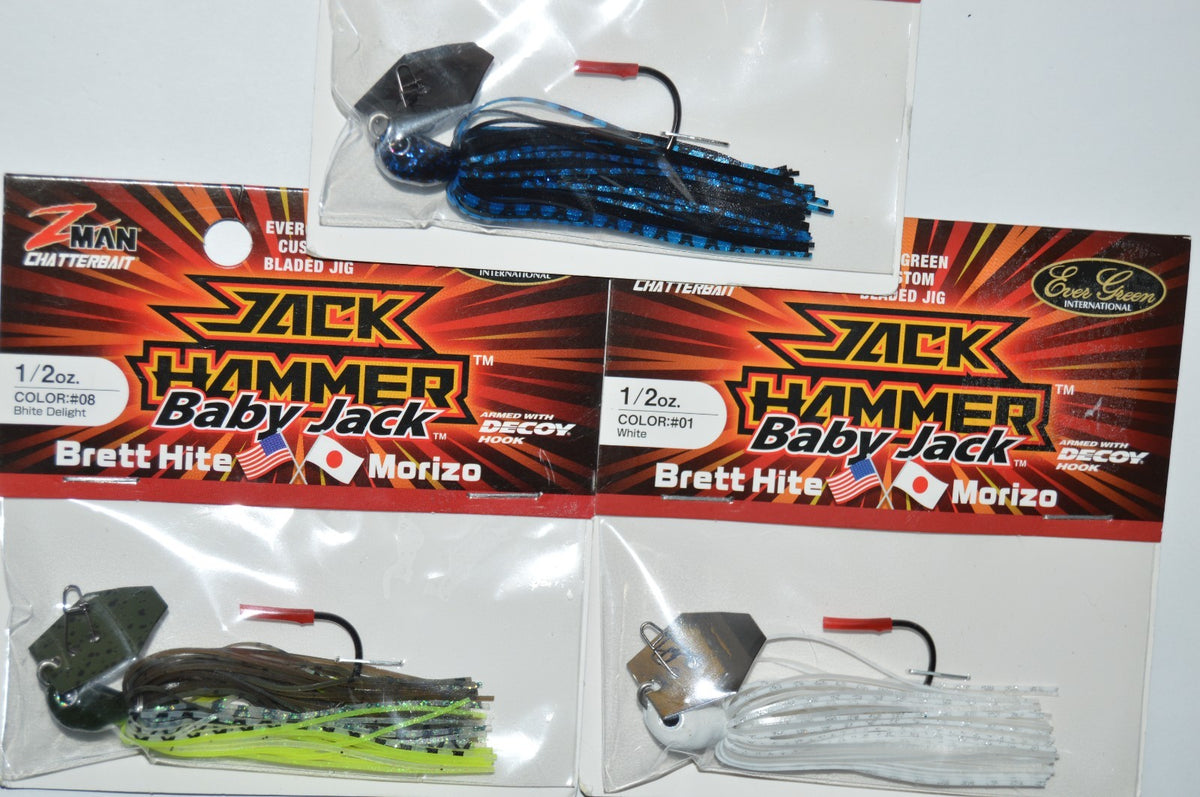 3-Piece Bladed Jig Lure Set - 1/2oz Evergreen Baby Jack Hammer Assortment