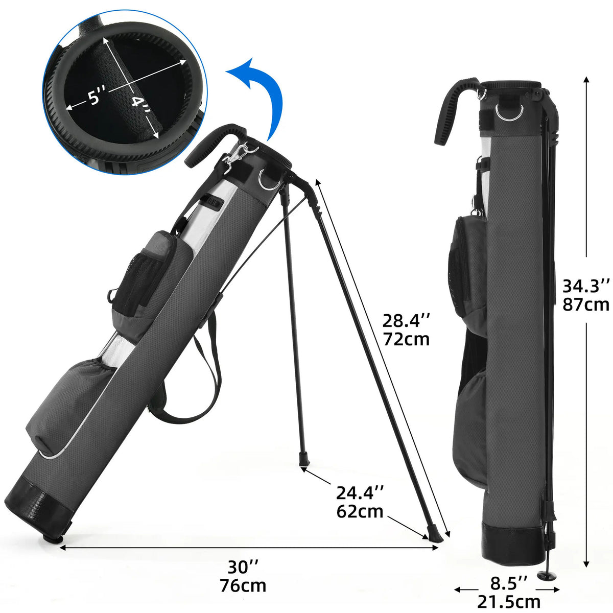 Lightweight Golf Stand Bag with Cooler Pocket, Easy Carry & No-Slip Stand