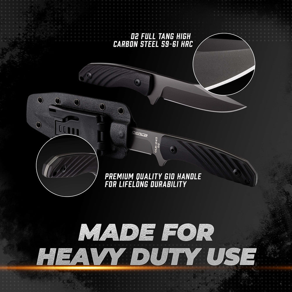 Outdoor Fixed Blade Camping Knife with G10 Handle and D2 Steel Blade