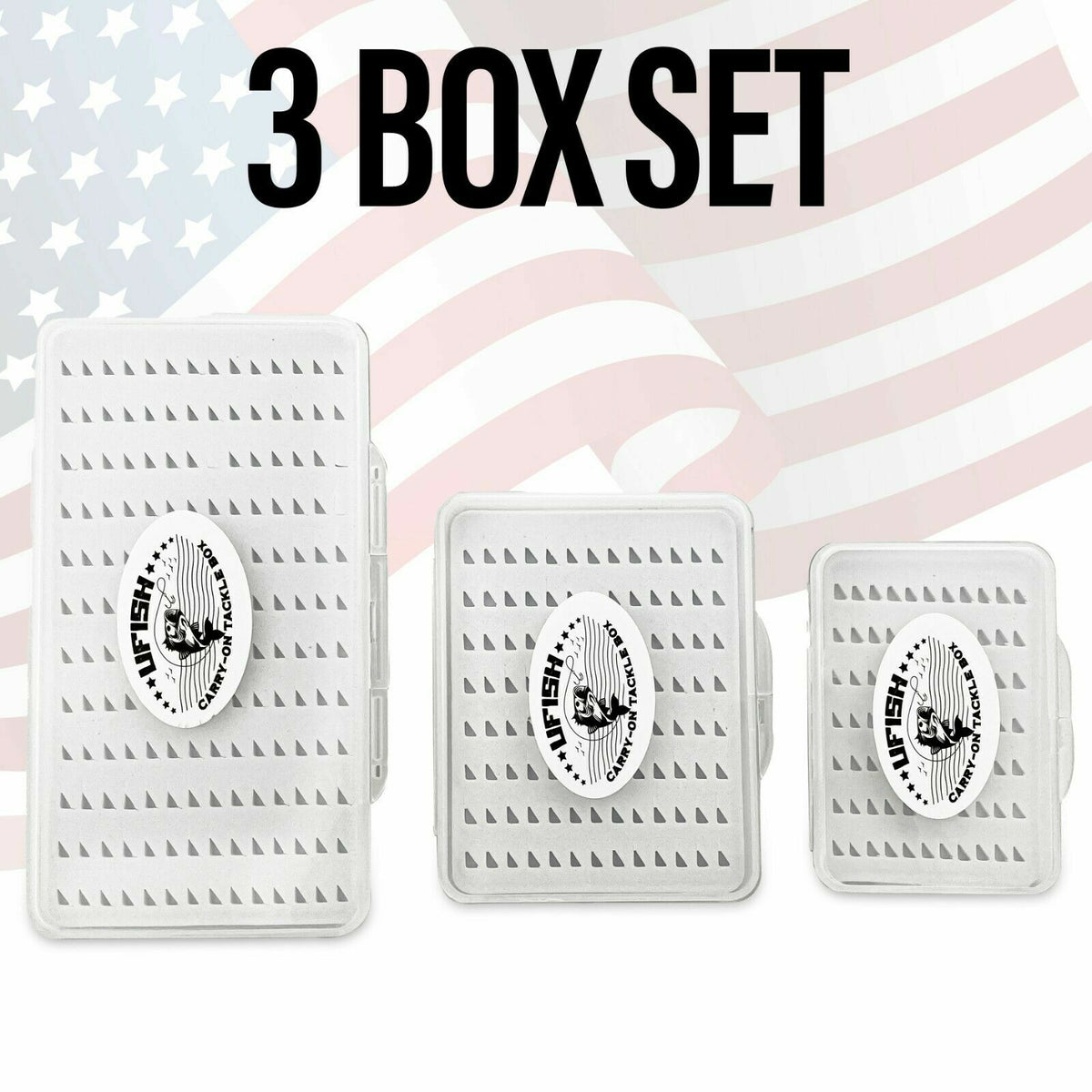 Fly Fishing Box Organizer Set of 3 - Tackle Storage for Flies and Lures