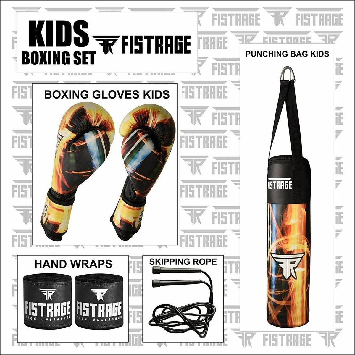 Kids Boxing Set with Heavy Punch Bag and 6oz Gloves - Unfilled or Filled Options