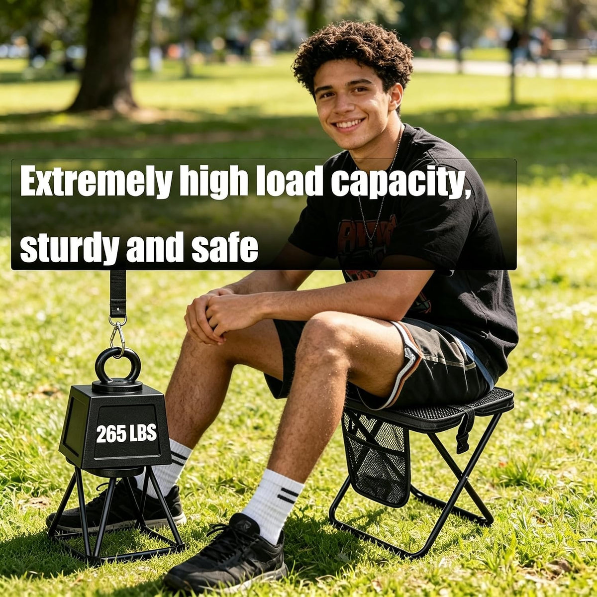 Portable Collapsible Stool for Camping Hiking Fishing - 2 Pack