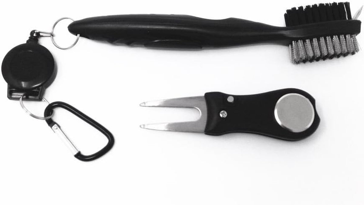 Golf Divot Repair Tool Set with Brush and Groove Cleaner - Durable Golf Accessories