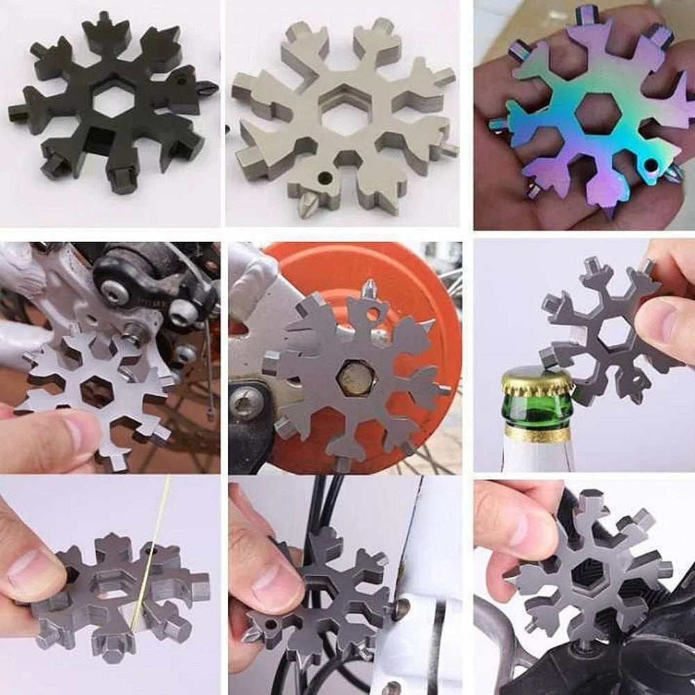 18-in-1 Stainless Steel Snowflake Multi-Tool Portable Camping & Outdoor Gear