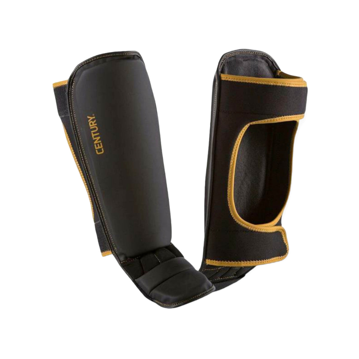 Martial Arts & MMA Shin and Instep Guards - Black and Gold, Size L/XL