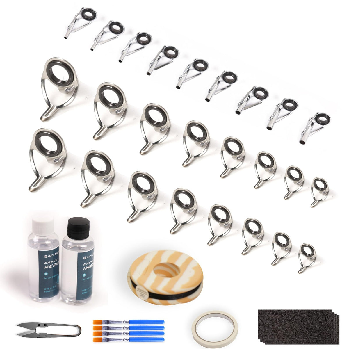 Fishing Rod Eyelet and Tip Repair Kit for Spinning and Casting Poles