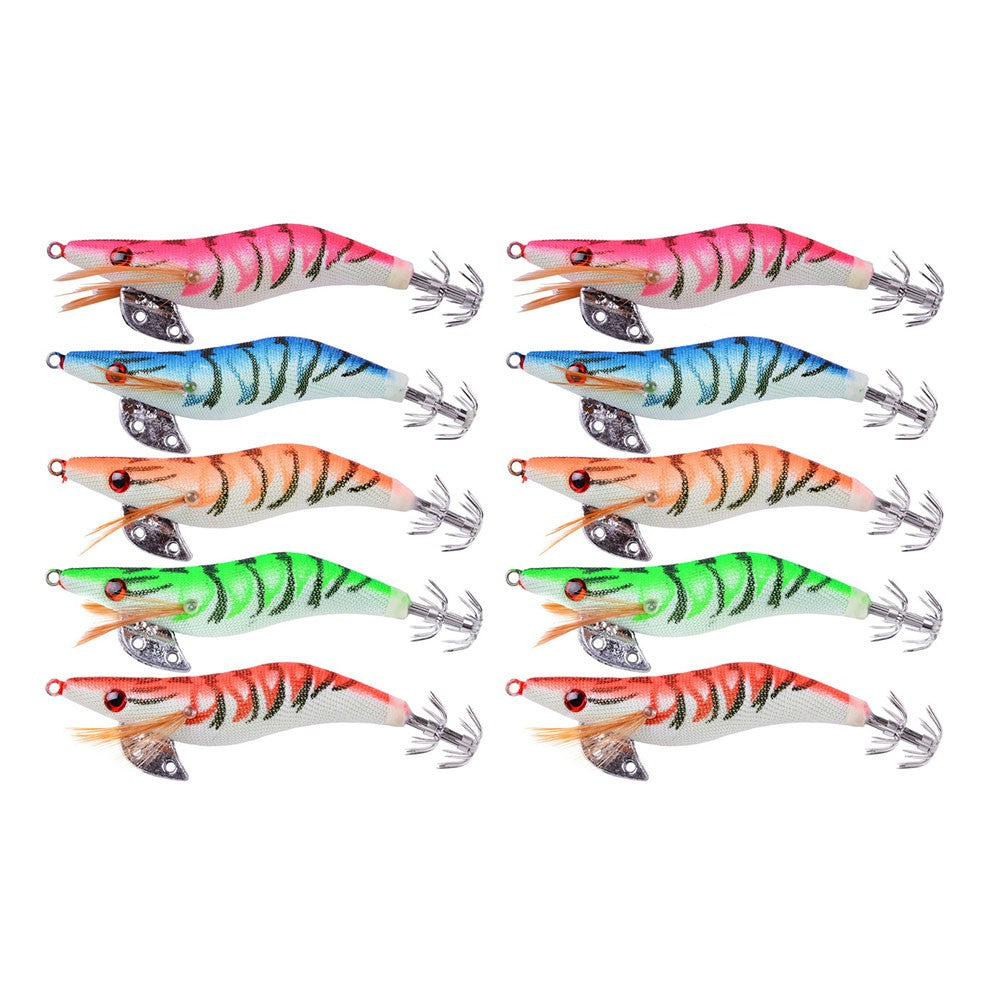 Luminous Saltwater Fishing Jigs Set - Glow in The Dark Squid Lures, Multiple Sizes