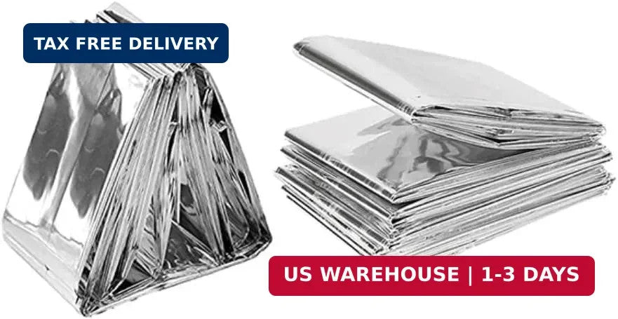 Emergency Mylar Thermal Blankets 12 Pack Waterproof Windproof Survival Blankets