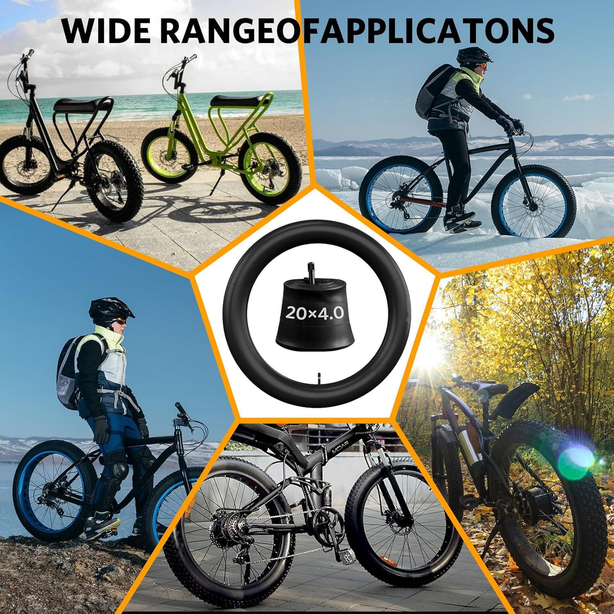 20x4.0 Fat Bike Inner Tube Puncture Resistant All-Terrain MTB & E-Bike Tube