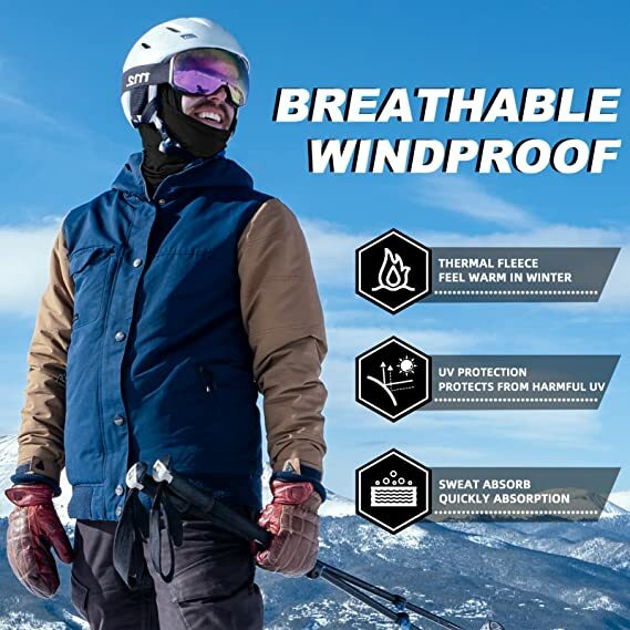 Winter Full Face Mask Balaclava for Ski Cycling & Outdoor Sports - Fleece Windproof