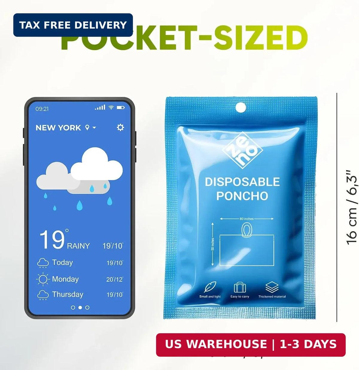 Disposable Rain Ponchos for Adults & Kids - Family Pack, Clear, Compact, Breathable, Emergency Hooded Cover