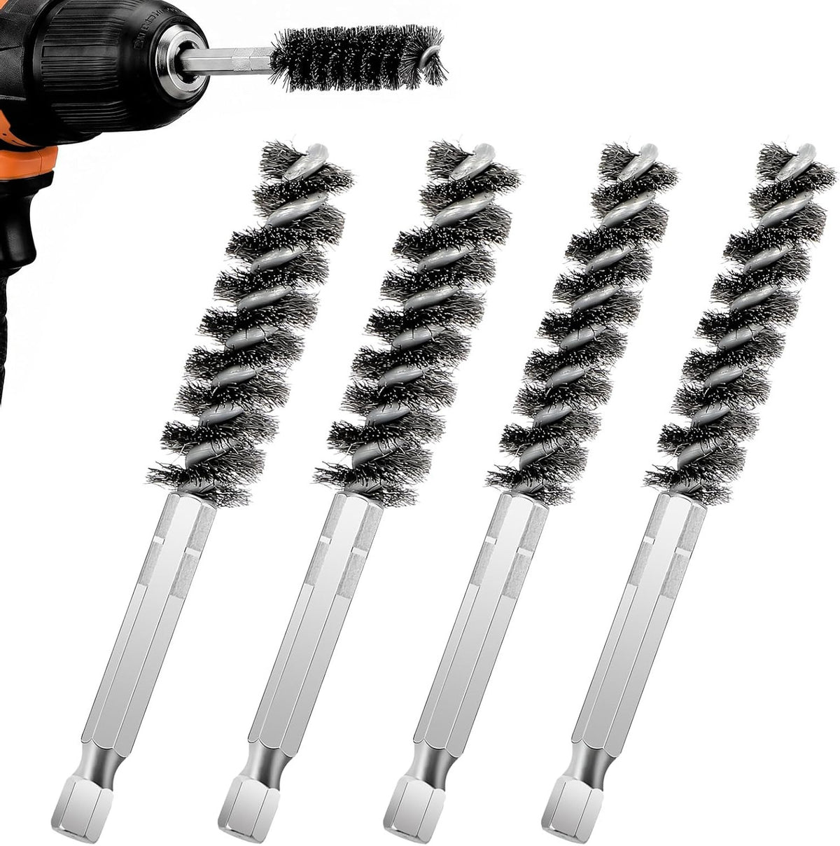 Golf Club Hosel Brush Set for Electric Drill Cleaning - 4 Pieces