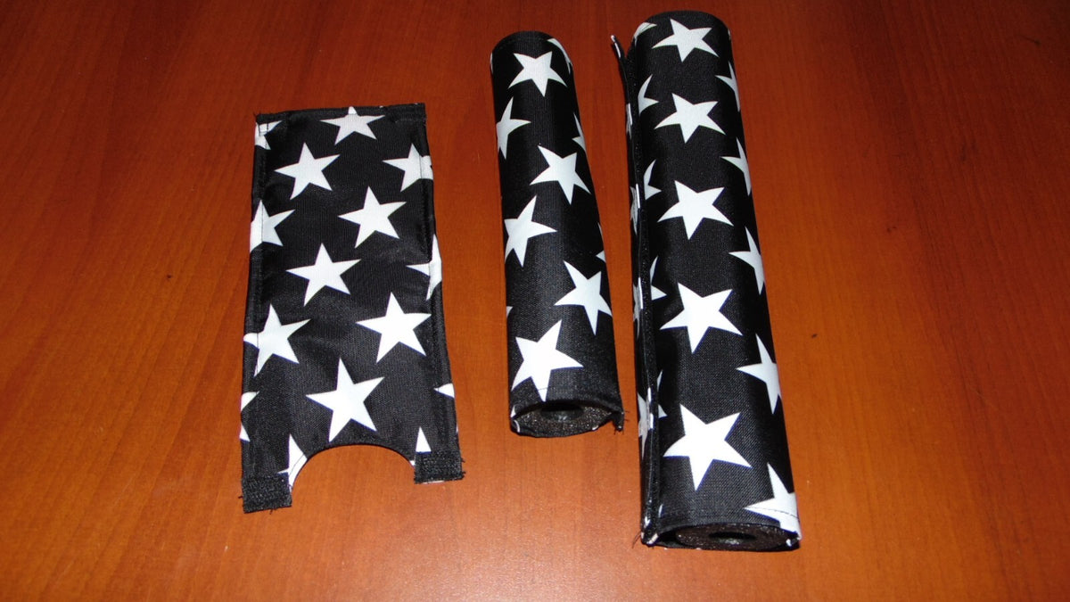 BMX Bike Pad Set Handlebar Top Tube Foam Protective Covers - Black