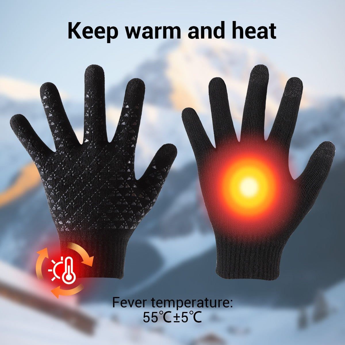 USB Heated Gloves for Men Women Winter Touchscreen Windproof Electric Heating